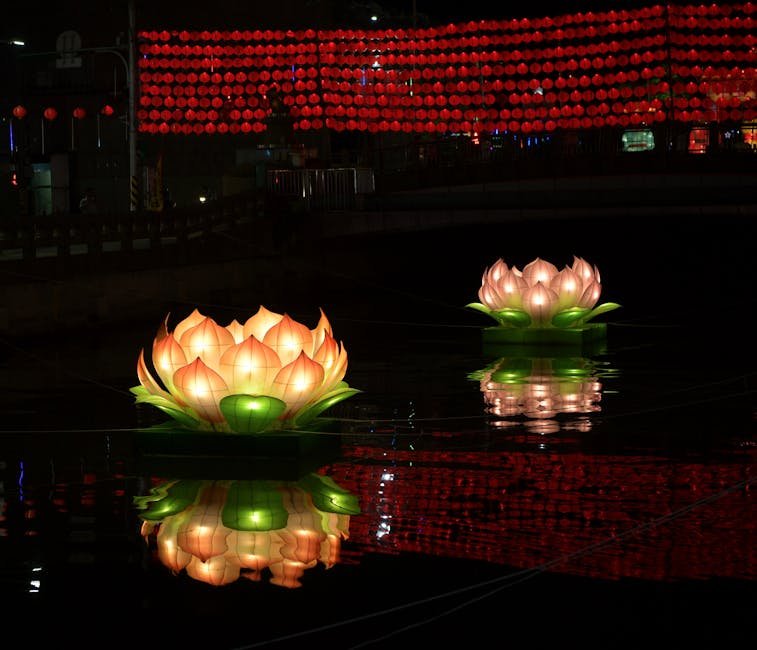 Buddha\'s Birthday lotus lanterns at a Korean Buddhist temple in 2026