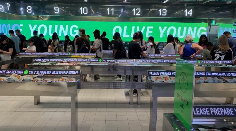 Inside an Olive Young store in Myeong-dong