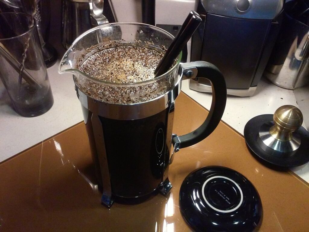 Glass of iced cold brew coffee